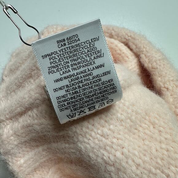 MAEVE ANTHROPOLOGIE Pink Embellished Rhinestone Pearl Cuffed Beanie Hat NWT - Picture 3 of 12